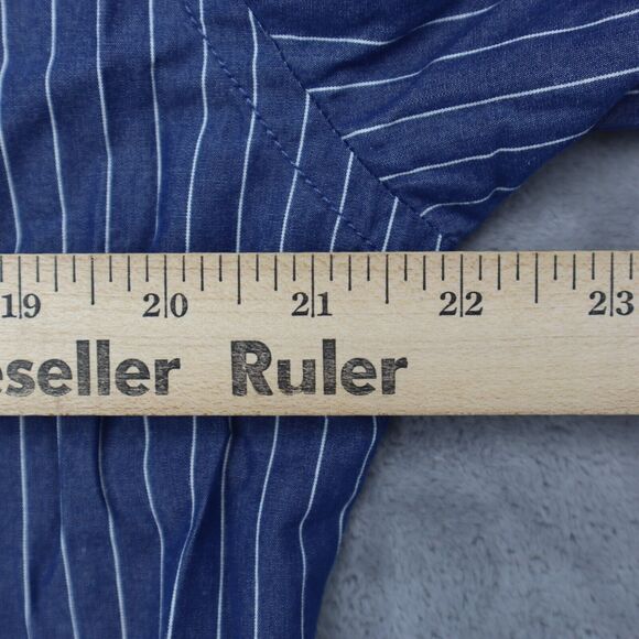 Hollister Button Up Shirt Mens Medium M Blue White Stripes Dress Preppy Work - Picture 5 of 16